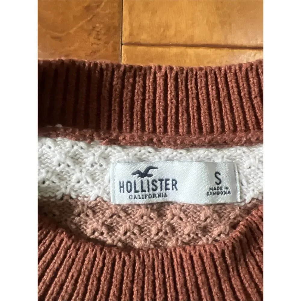 Hollister Striped Knit Sweater Size S Brown Boho Cozy Cottagecore Fall